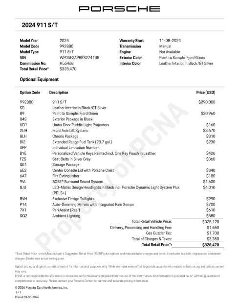 2024 Porsche 992 S/T - Image 10 of 12