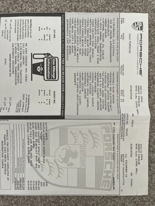 1989 Porsche 944 Turbo - Image 14 of 17
