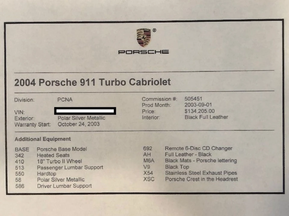 2004 Porsche 996 Turbo - Image 5 of 7