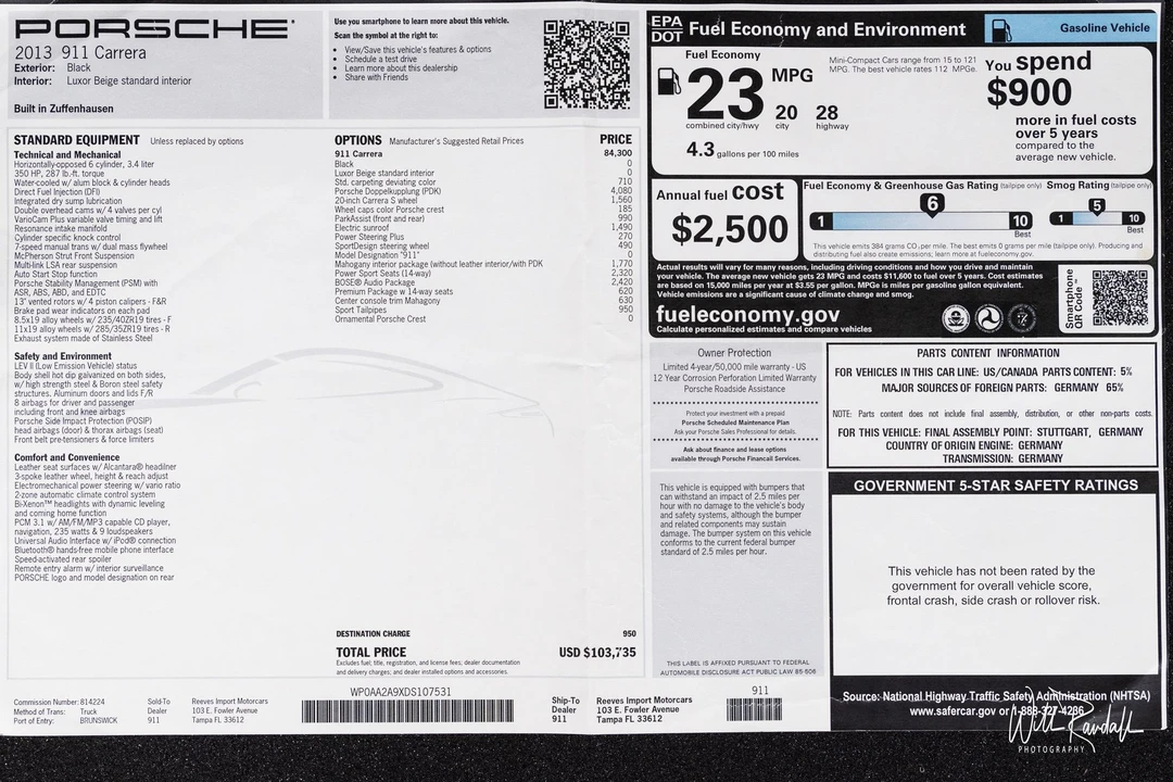 2013 Porsche 991 Carrera - Image 9 of 9