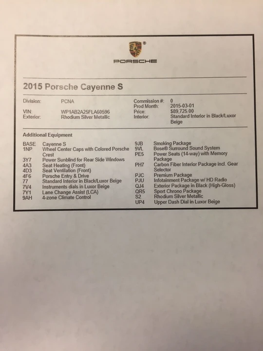 2015 Porsche 958 Cayenne S - Image 9 of 9