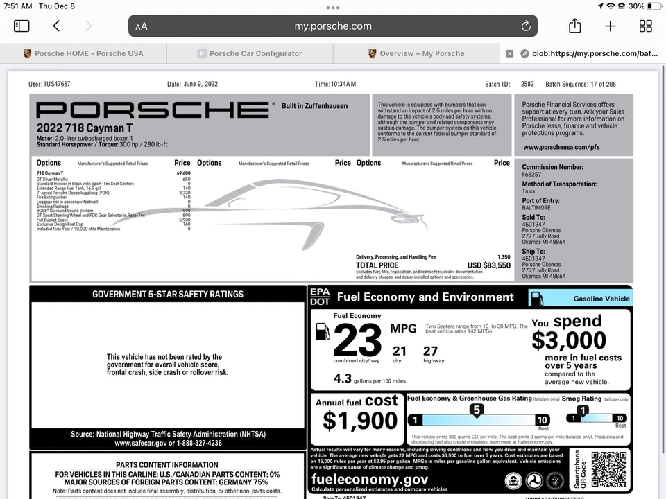 2022 Porsche 718 Cayman T - Image 3 of 22