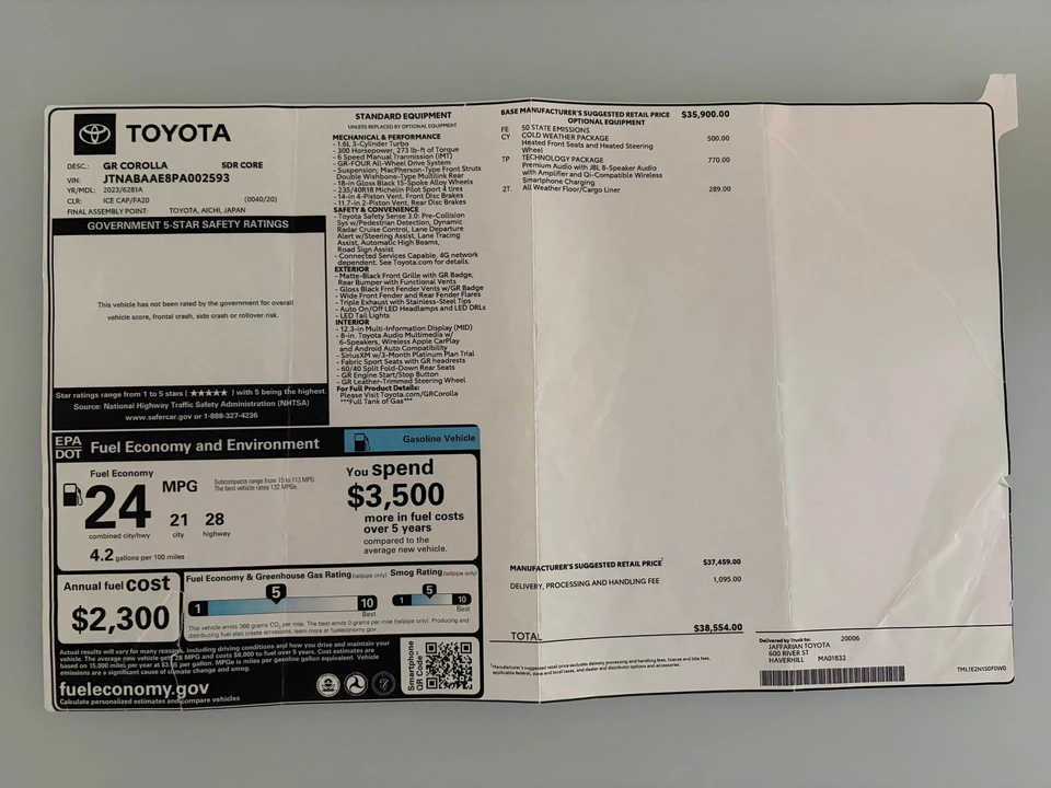 2023 Toyota GR Corolla 12th Gen - Image 28 of 28
