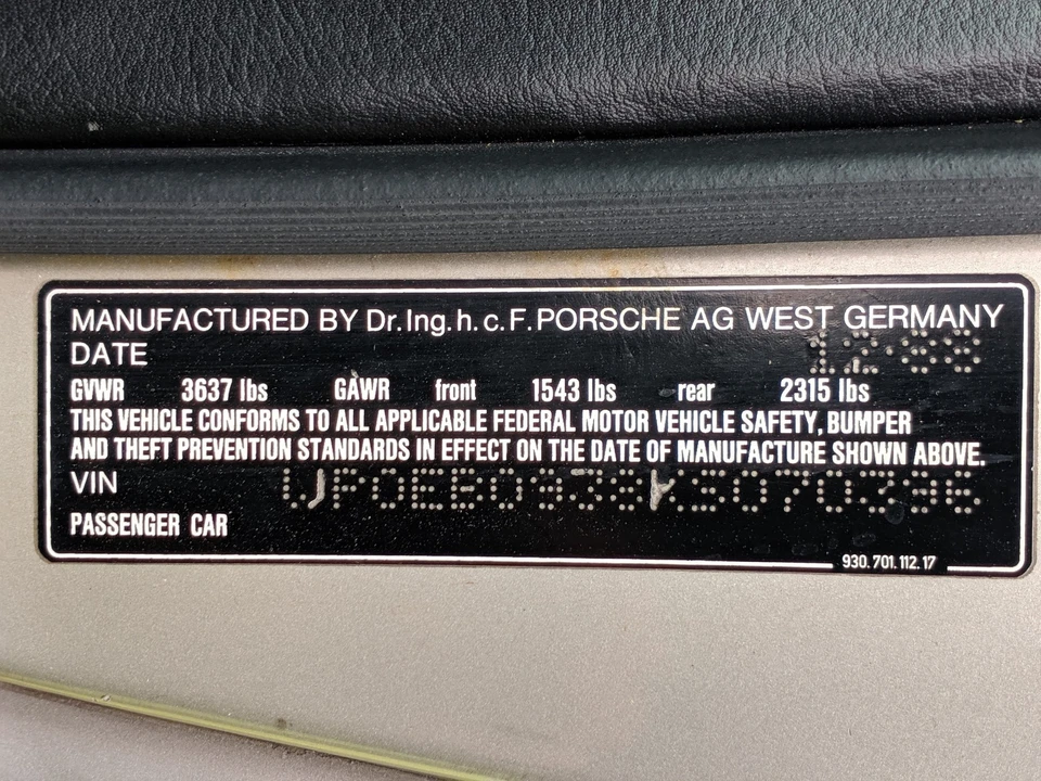 1989 Porsche 930 Turbo - Image 18 of 18