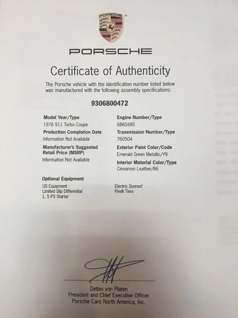 1976 Porsche 930 Turbo - Image 10 of 10