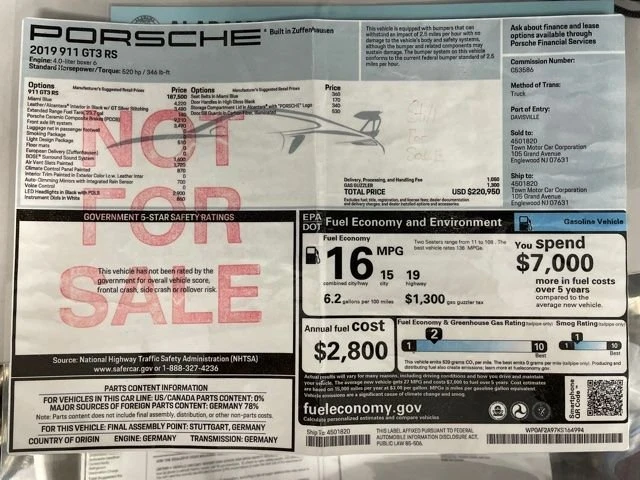 2019 Porsche 991 GT3 RS - Image 6 of 6