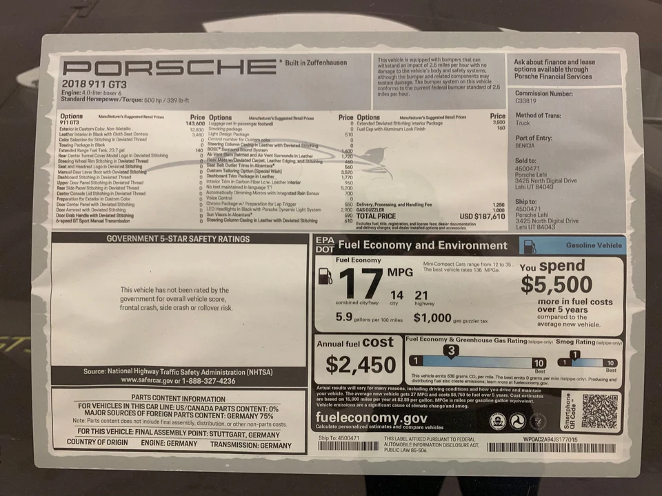 2018 Porsche 991 GT3 - Image 10 of 10