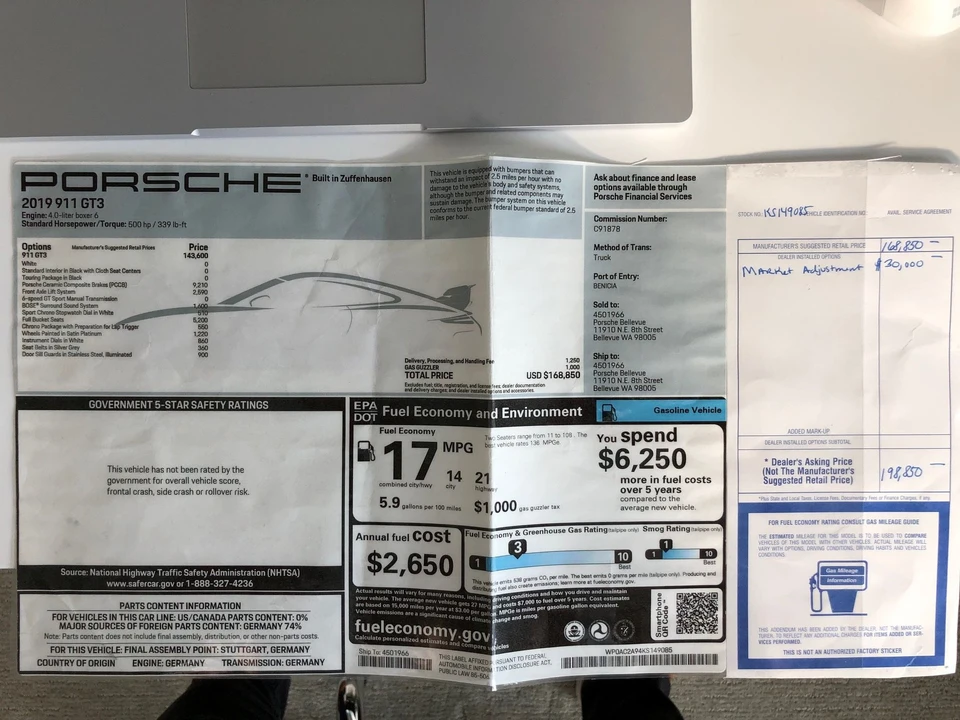 2019 Porsche 991 GT3 - Image 6 of 8