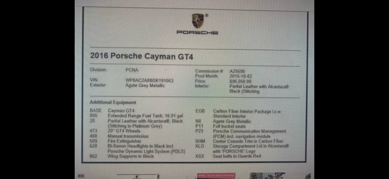 2016 Porsche 981 Cayman GT4 - Image 14 of 19