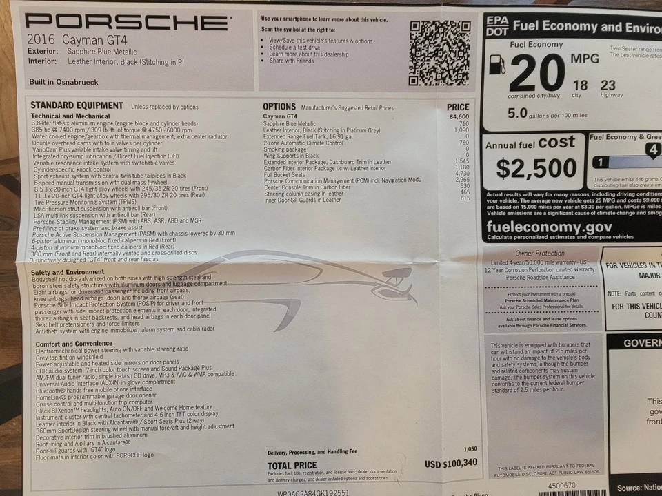 2016 Porsche 981 Cayman GT4 - Image 9 of 14