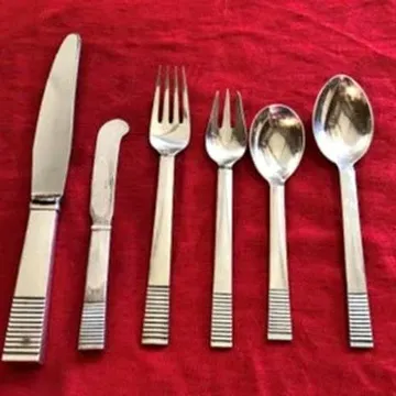 Georg Jensen Parallel Sterling Silver Flatware 66 Piece Set