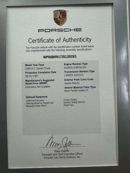 1988 Porsche 911 Carrera 3.2 - Image 9 of 24
