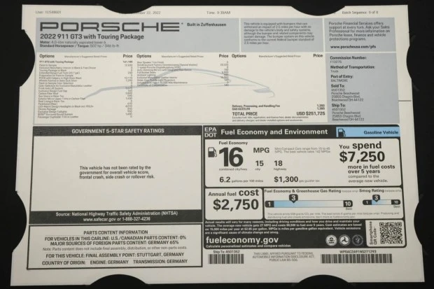 2022 Porsche 992 GT3 - Image 7 of 8