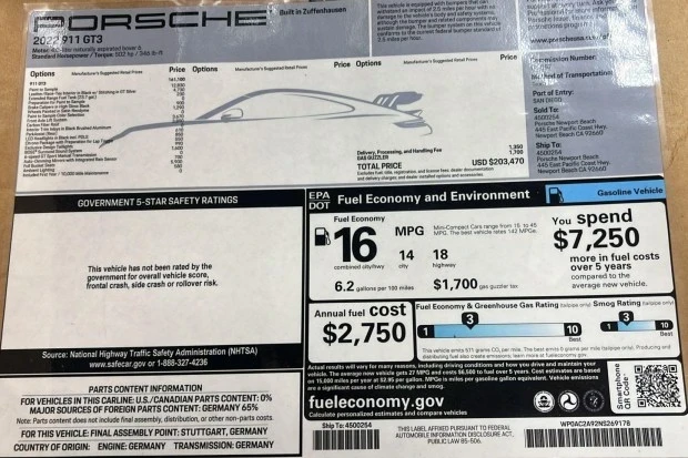 2022 Porsche 992 GT3 - Image 8 of 8
