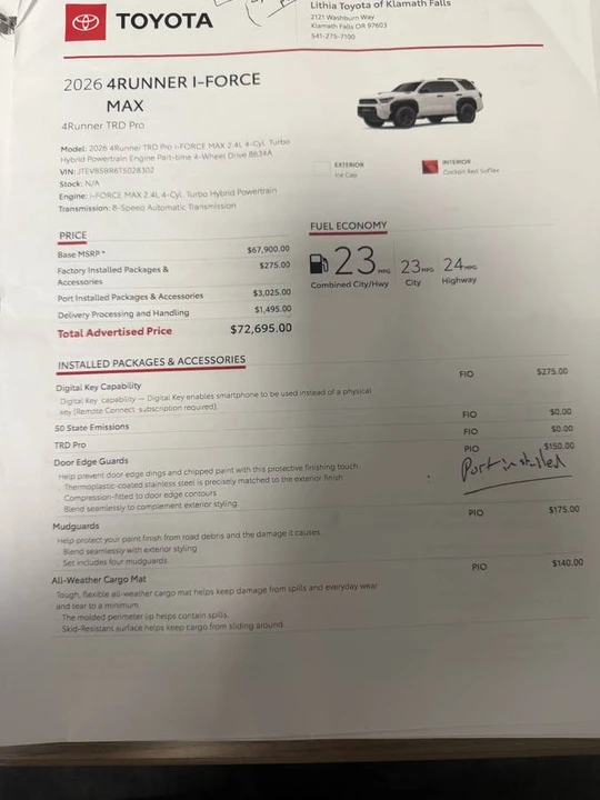 2026 Toyota 4Runner 6th Gen - Image 5 of 6