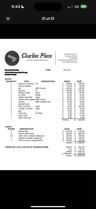 1972 Honda CT90 - Image 9 of 10