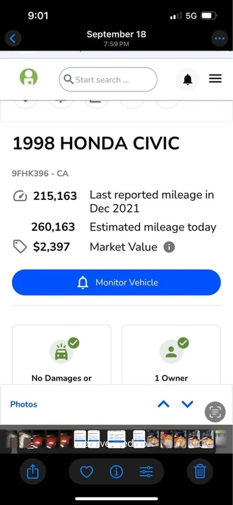 1998 Honda EK Civic - Image 5 of 5