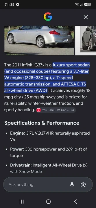 2011 Infiniti G37/Q40 4th Gen - Image 2 of 4