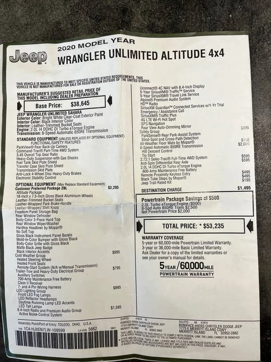 2020 Jeep JL Wrangler - Image 12 of 12