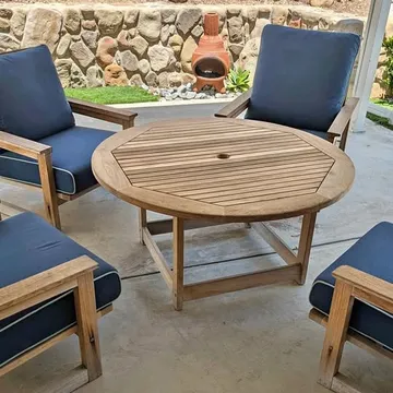 Jensen Jarrah Hardwood Patio Set w/ Sunbrella Cushions - 5 Pc