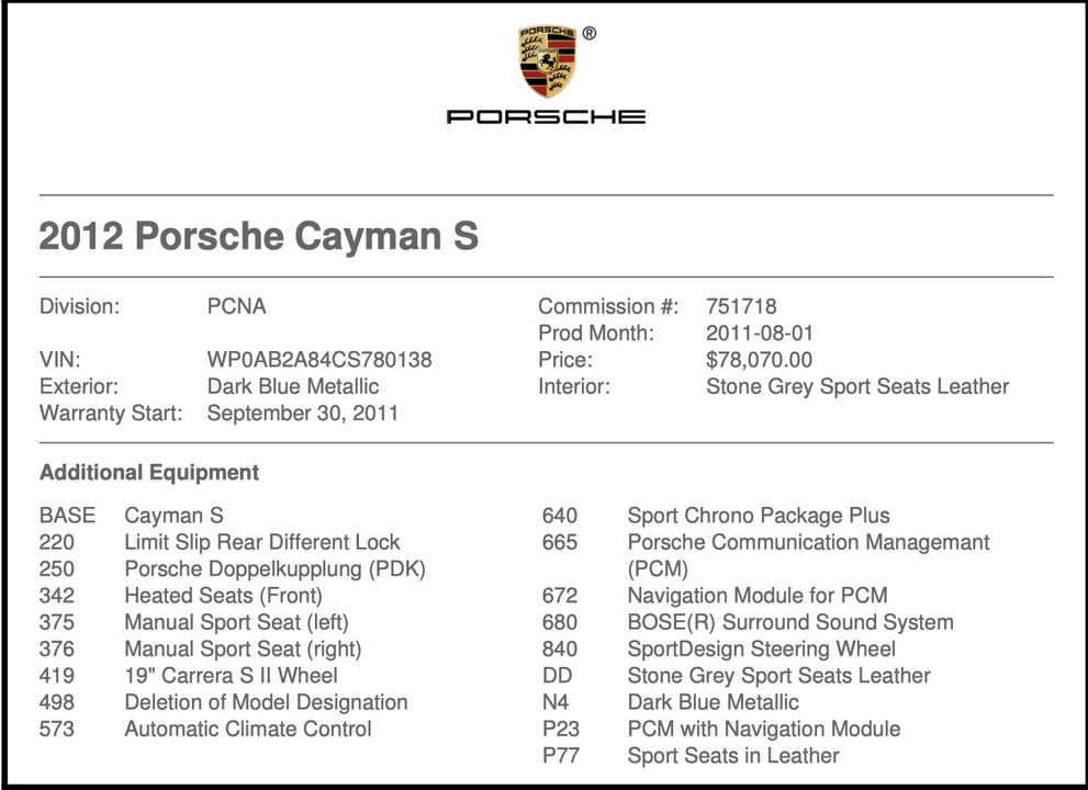 2012 Porsche 987 Cayman S - Image 5 of 11