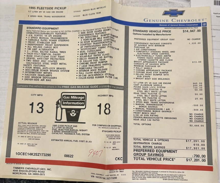 1995 Chevrolet C/K 4th Gen - Image 8 of 8