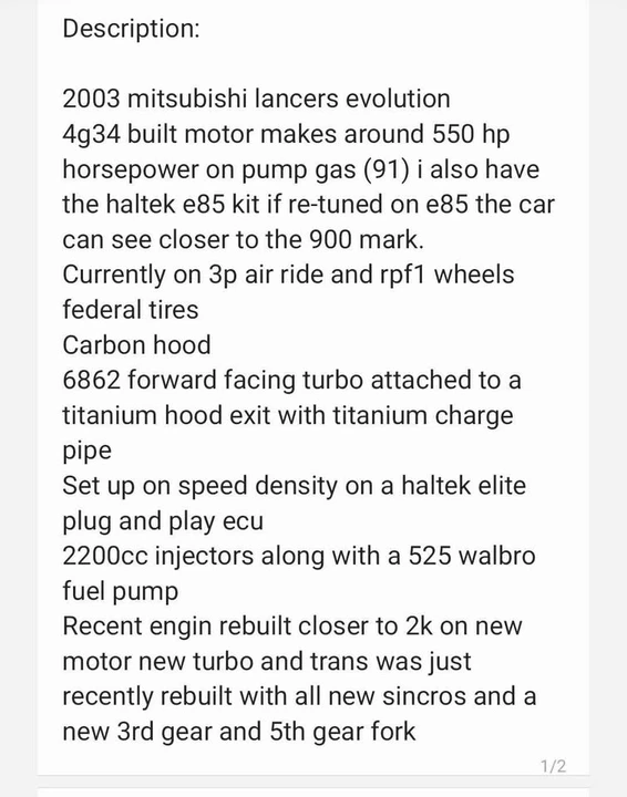 2003 Mitsubishi Lancer Evolution VIII 7th Gen - Image 10 of 10