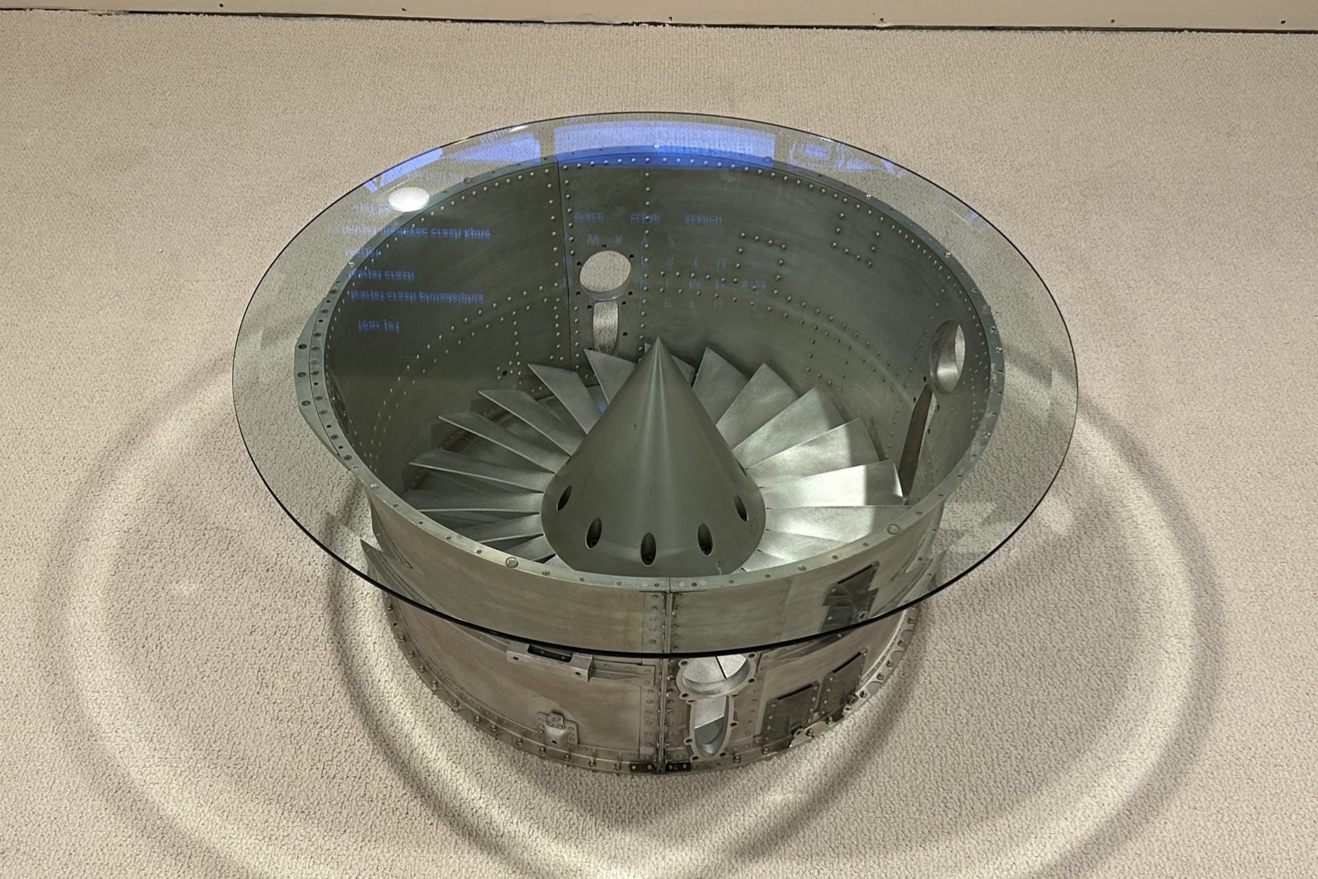 Learjet Engine Turbine Fan Coffee Table