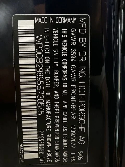 2005 Porsche 987 Boxster S - Image 11 of 11