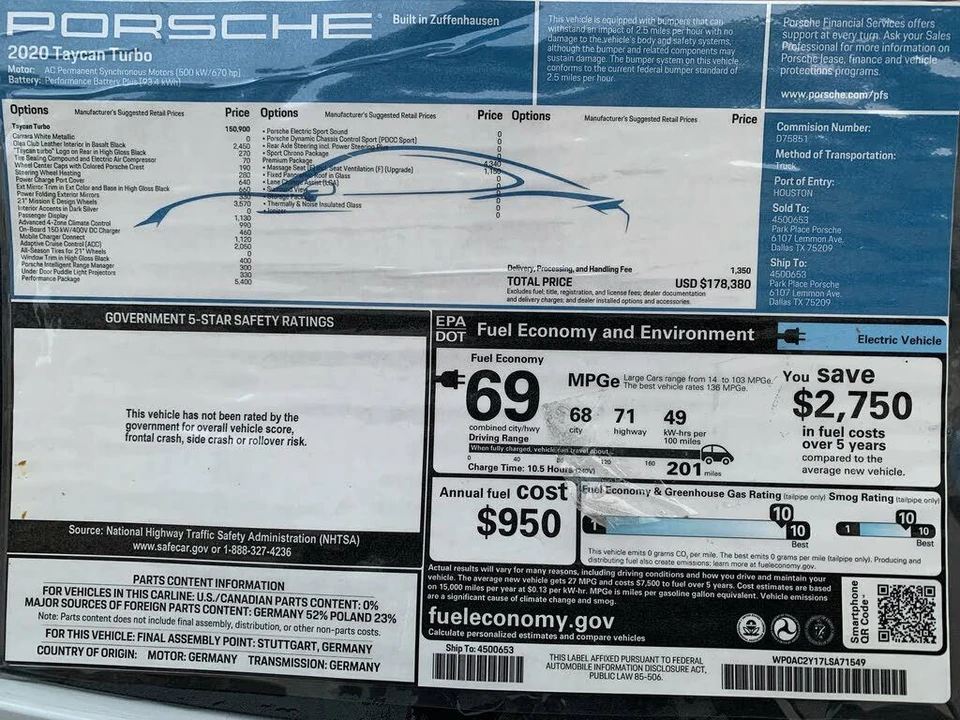 2020 Porsche Taycan Turbo - Image 7 of 9