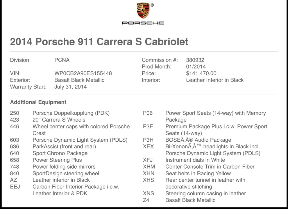 2014 Porsche 991 Carrera S - Image 4 of 6