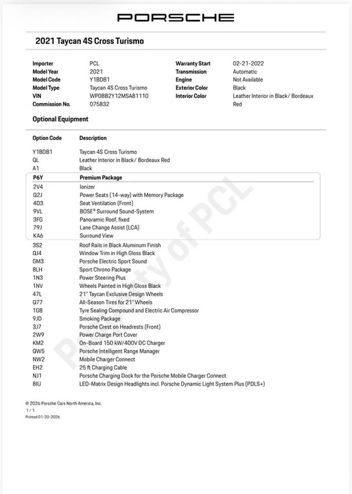 2020 Porsche Taycan 4S - Image 7 of 7