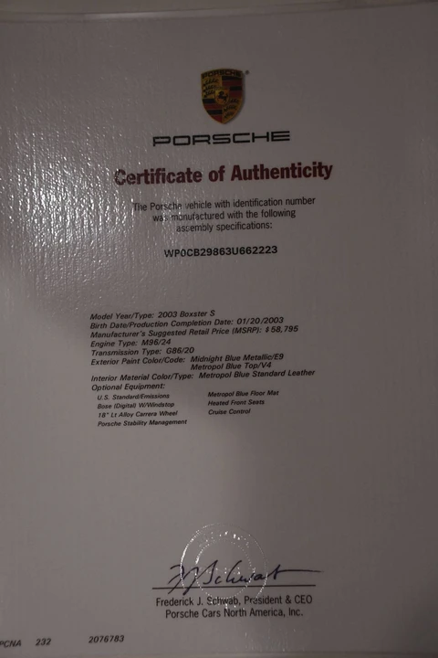 2003 Porsche 986 Boxster S - Image 20 of 28