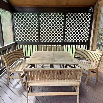 Jensen Outdoor Dining Table & Benches Set