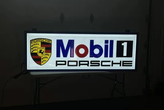 Porsche Illuminated Mobil 1 Sign