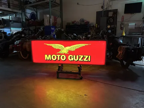 Moto Guzzi Double-Sided Illuminated Dealer Sign