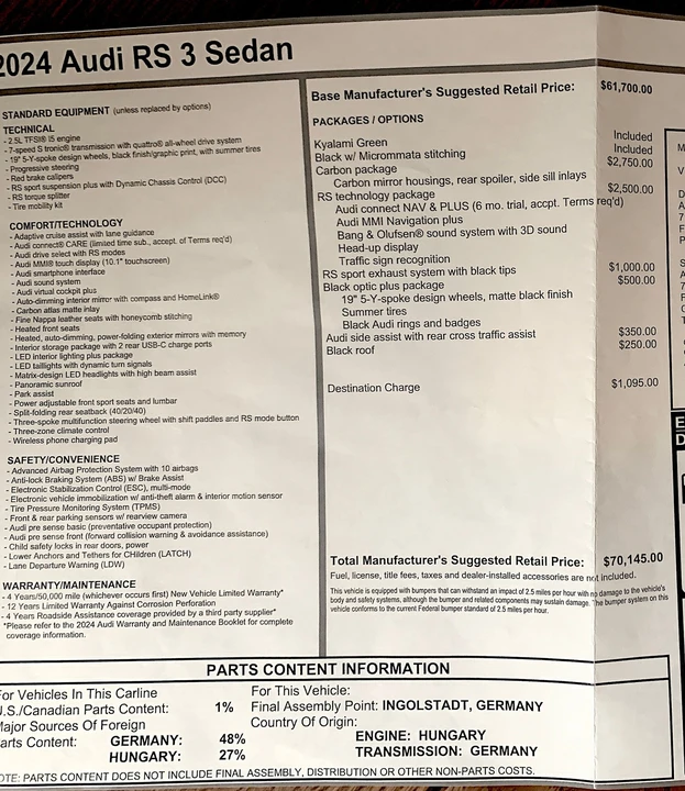 2024 Audi 8Y RS3 - Image 15 of 17