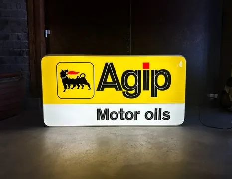 Parts & Memorabilia NOS Illuminated Agip Sign