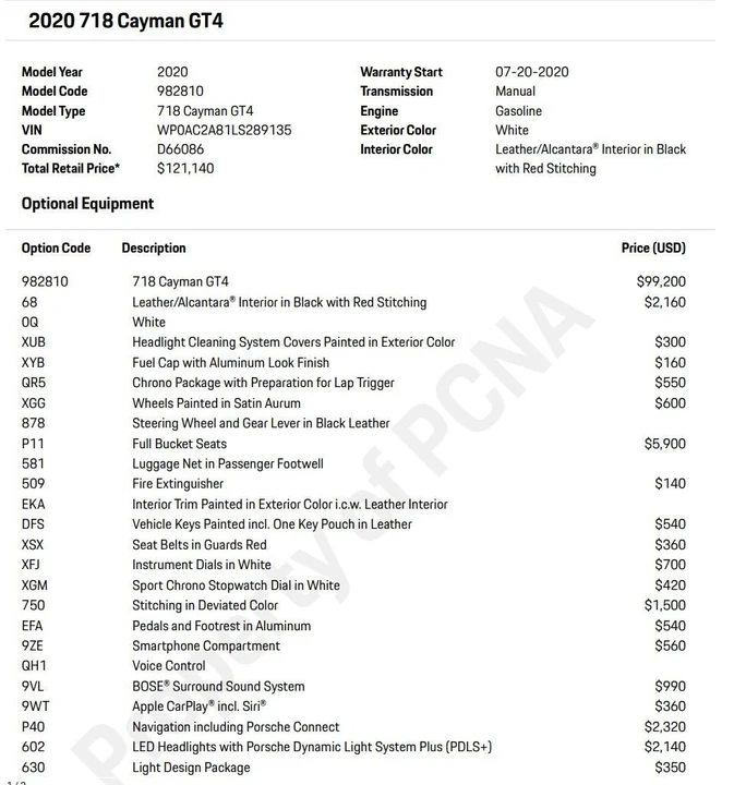 2020 Porsche 718 Cayman GT4 - Image 5 of 5