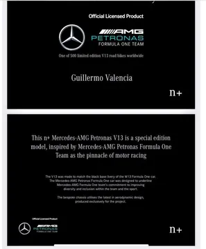 Mercedes Benz AMG PETRONA V13 Formula One Road Bike