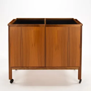Jensen Mid-Century Modern Expanding Bar Cart in Teak by Niels Erik for Glasdam Jensen
