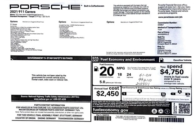 2021 Porsche 992 Carrera - Image 8 of 8