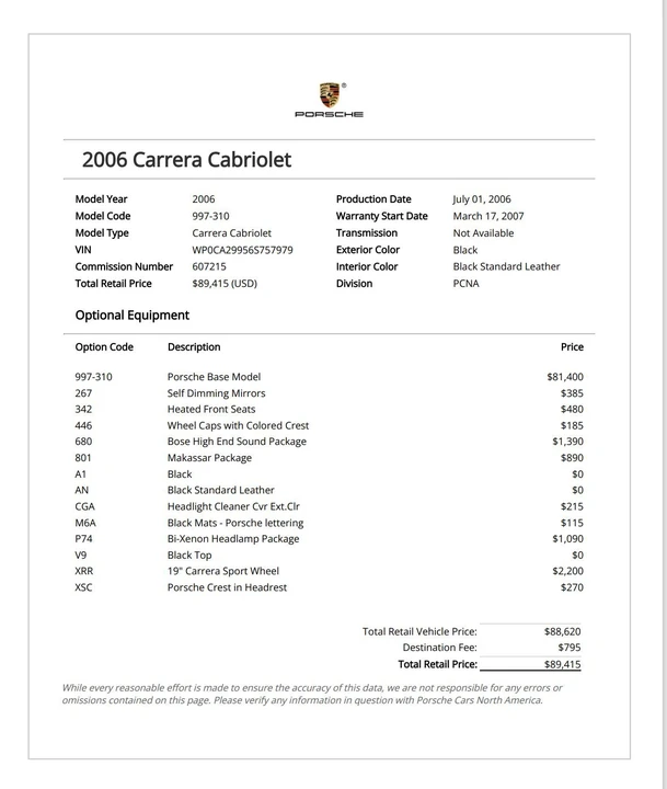 2006 Porsche 997 Carrera - Image 19 of 21
