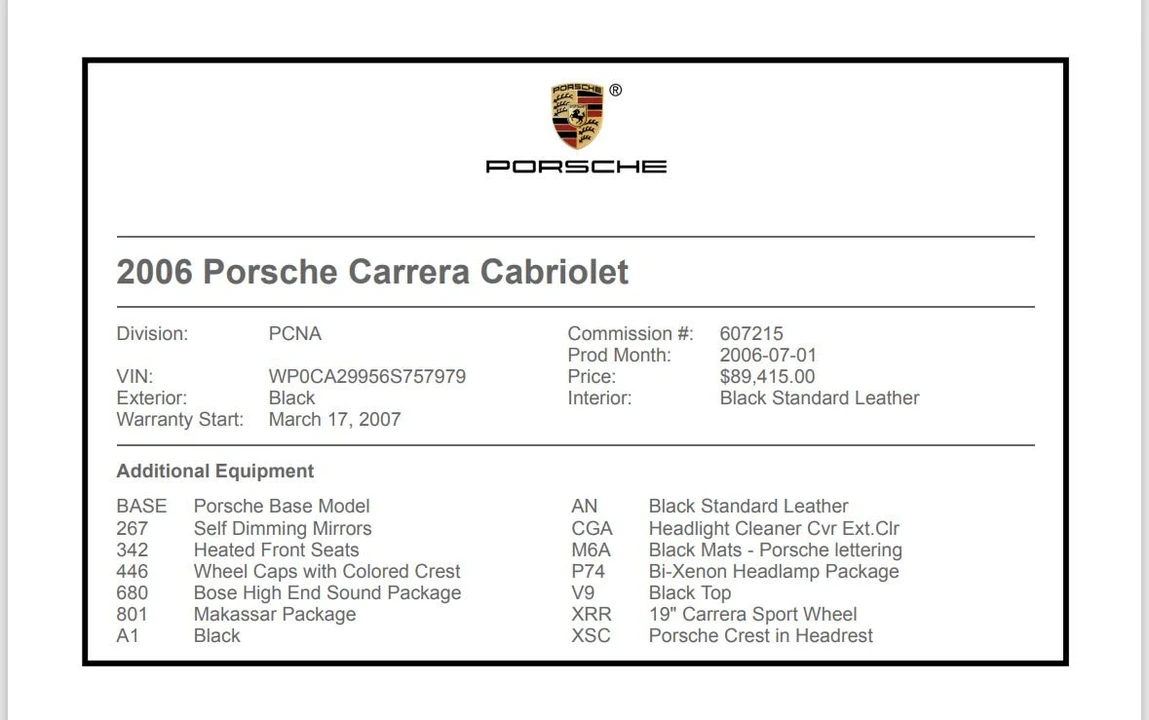 2006 Porsche 997 Carrera - Image 20 of 21