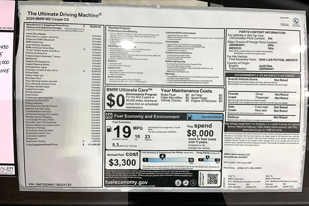2026 BMW G87 M2 - Image 18 of 19