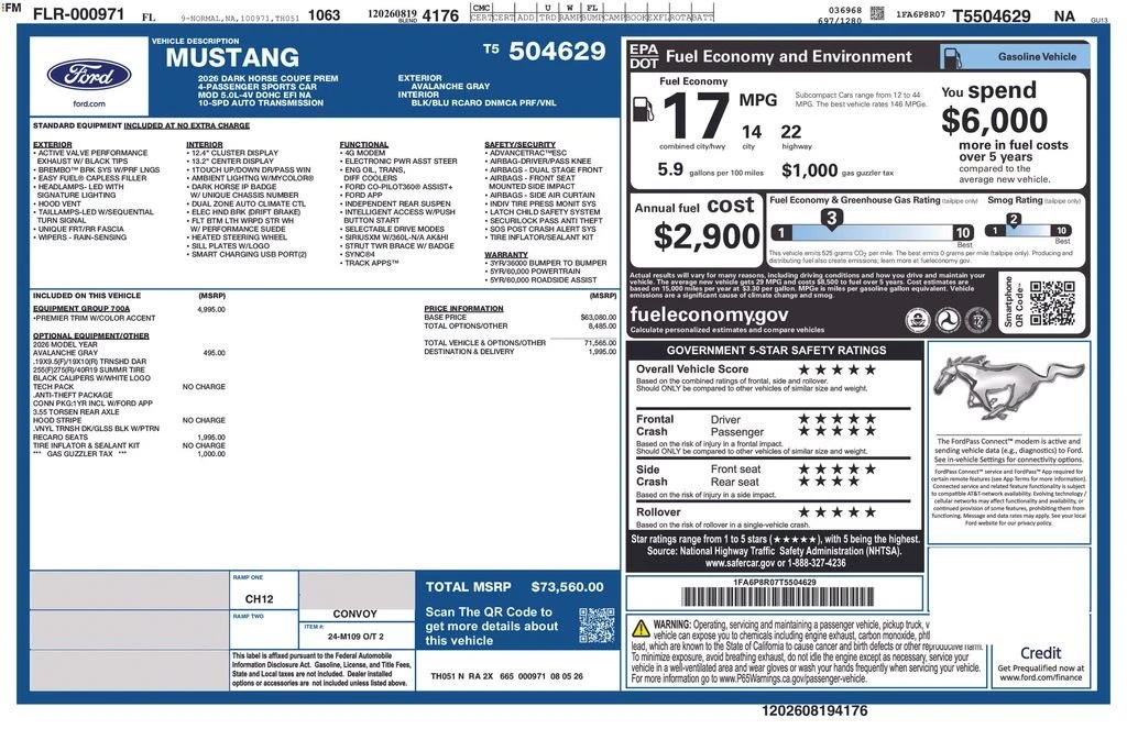 2026 Ford S650 Mustang Dark Horse - Image 4 of 5