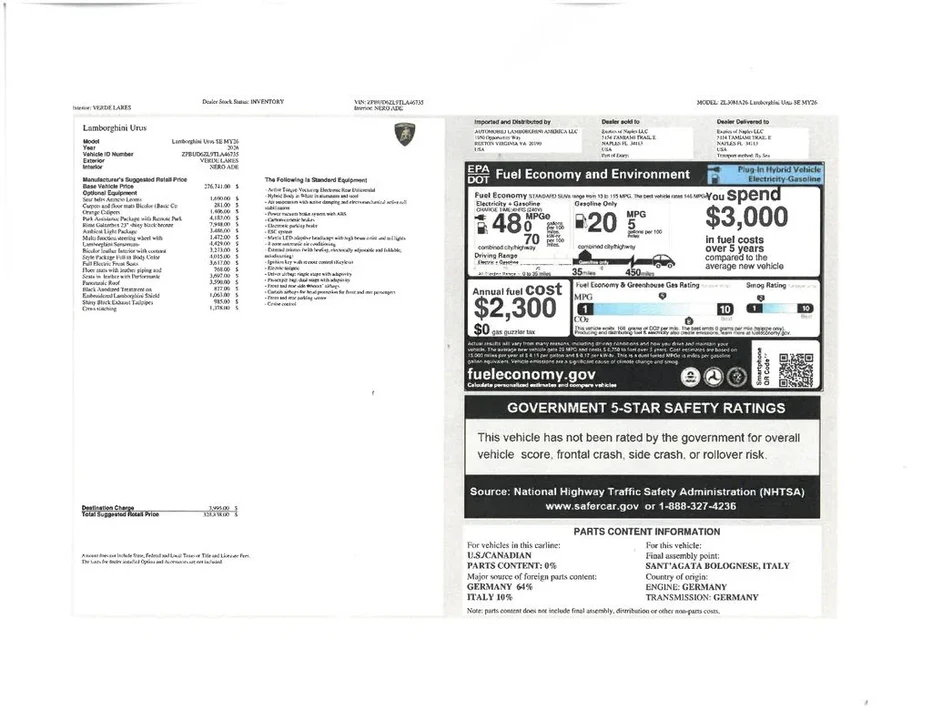 2026 Lamborghini Urus SE - Image 29 of 30