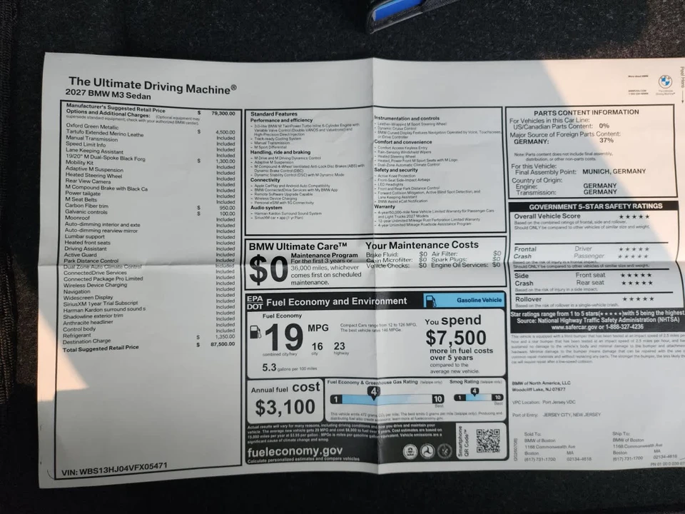 2027 BMW G80 M3 Sedan - Image 14 of 21