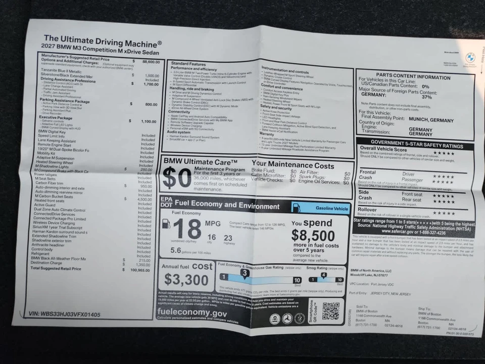 2027 BMW G80 M3 Sedan - Image 14 of 21
