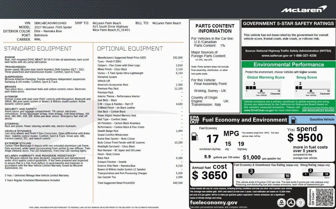 2027 McLaren 750S Spider - Image 25 of 25